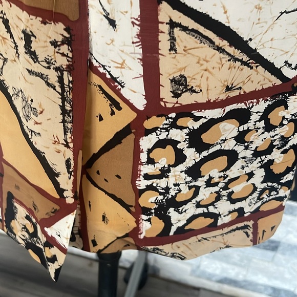 Rickie Freeman for Teri Jon Linen/ Silk Brown Blazer &Skirt Set Size 12 - Picture 10 of 11